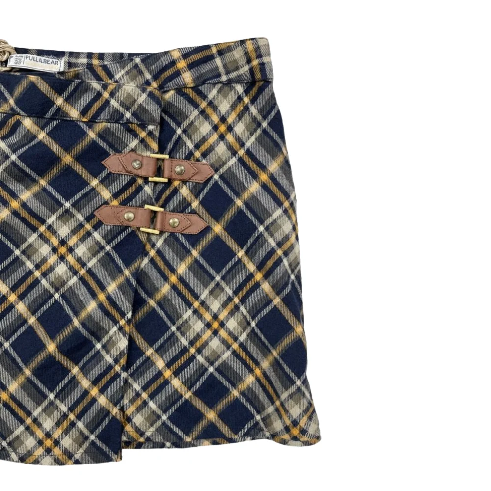 Pull&Bear Leather Detailed Wool Skirt - Image 5