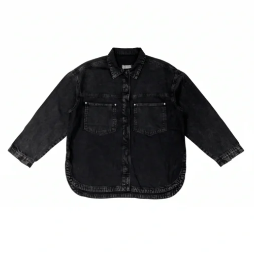 Denim washed Buttoned oversized Shirt jacket