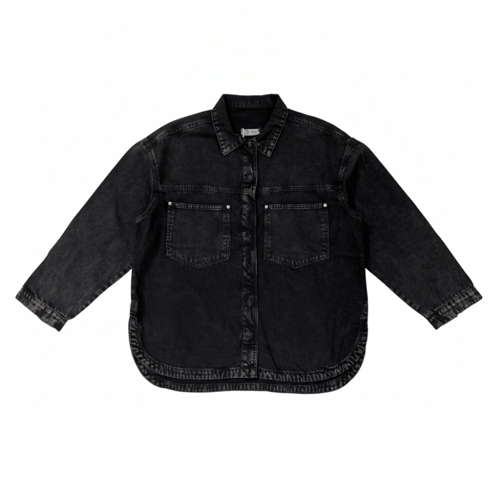 Denim washed Buttoned oversized Shirt jacket