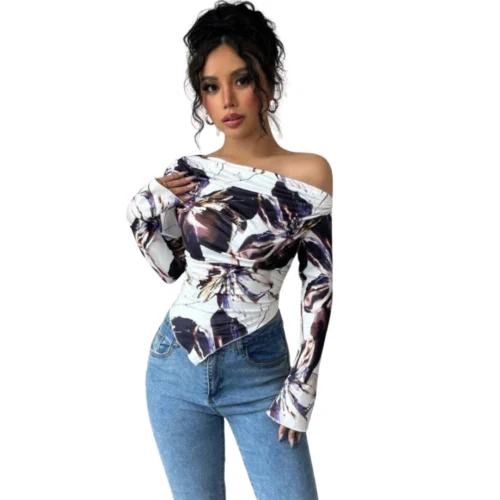 Shein Off-Shoulder Printed Longsleeve