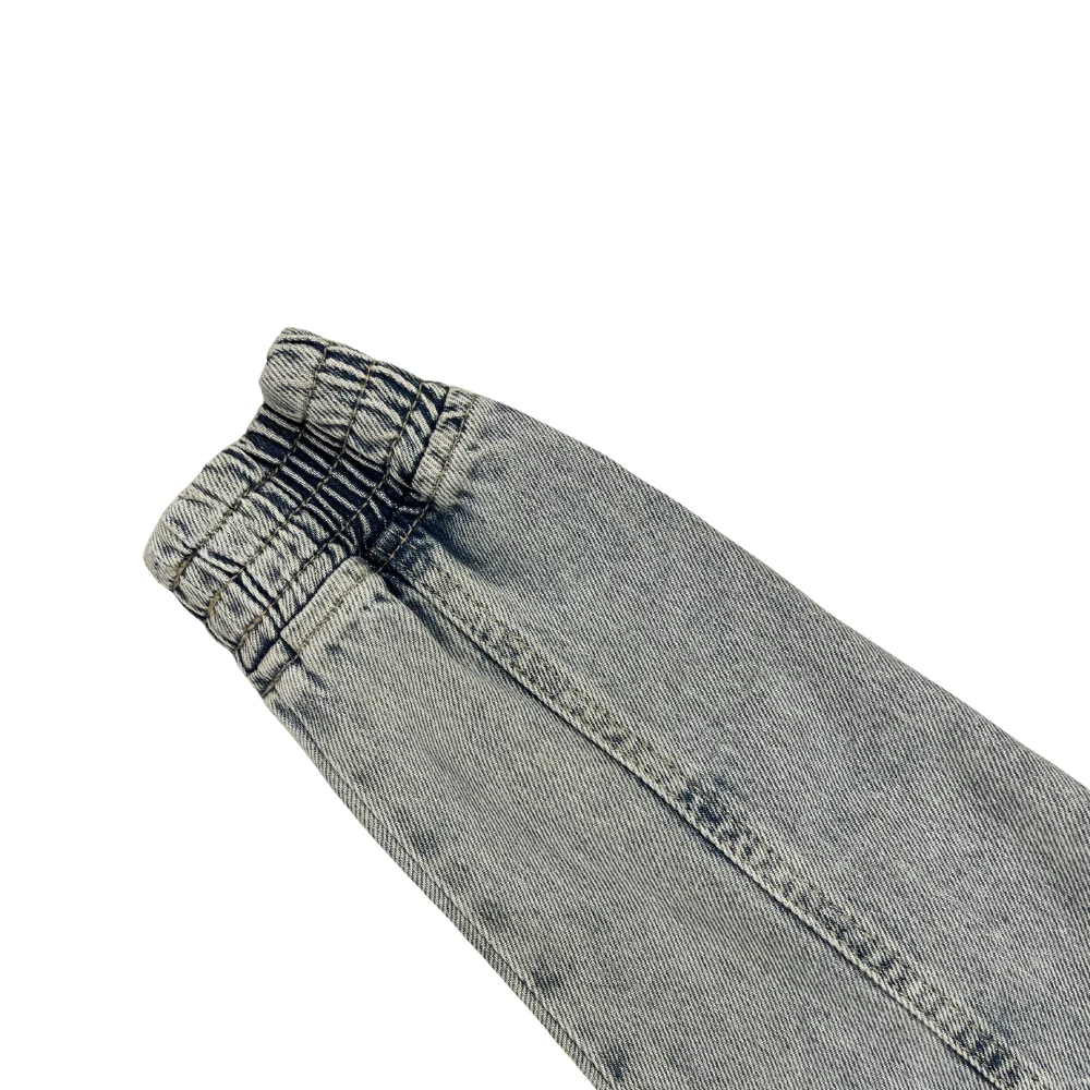 Denim cutting Zipper Cropped jacket - Image 5