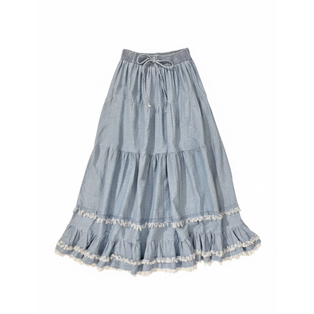Women's Denim Long-Fit Skirt - Image 4