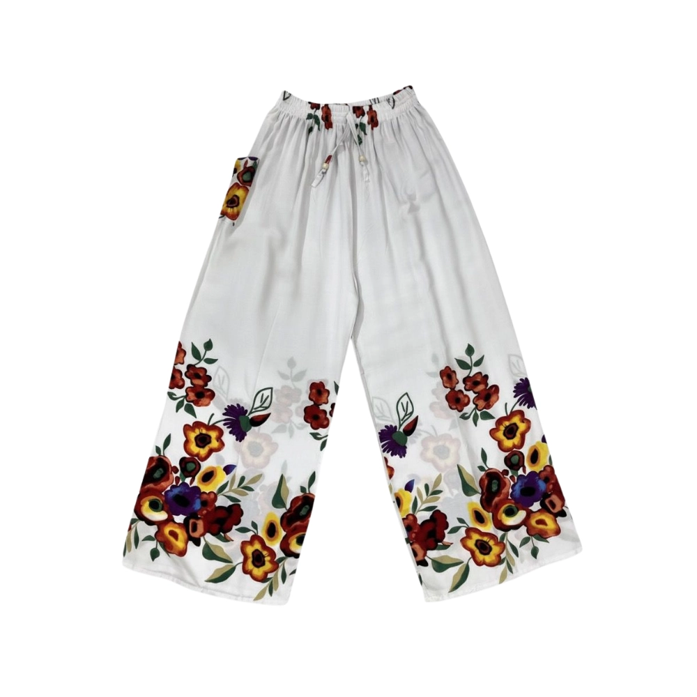 Flower Printed Pocket wide Pants - Image 3
