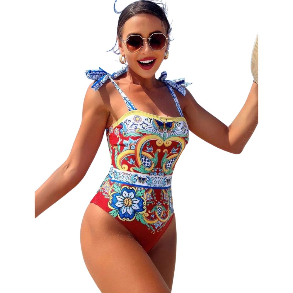 Shein Printed Pattern Onepiece swimwear