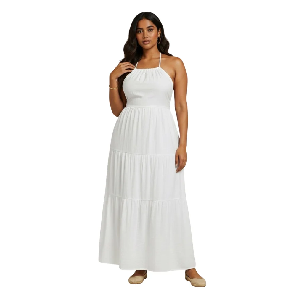 Long Halterneck with Back-Elastic Dress