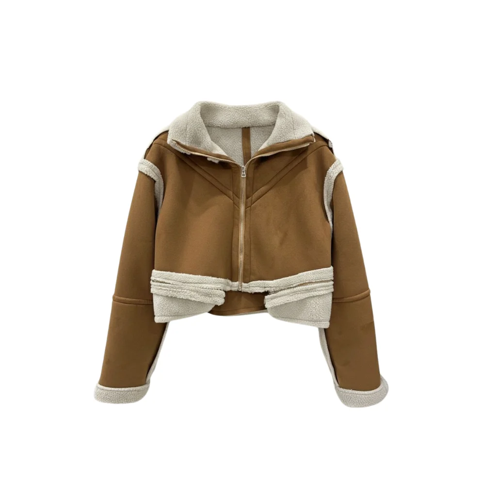 Women's Double-Sided Suede Soft Fur Zipper Jacket