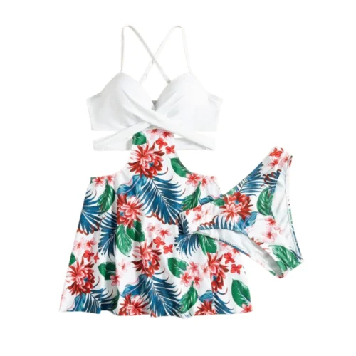 Shein Two-Pieces Tankini Floral Printed Swimwear