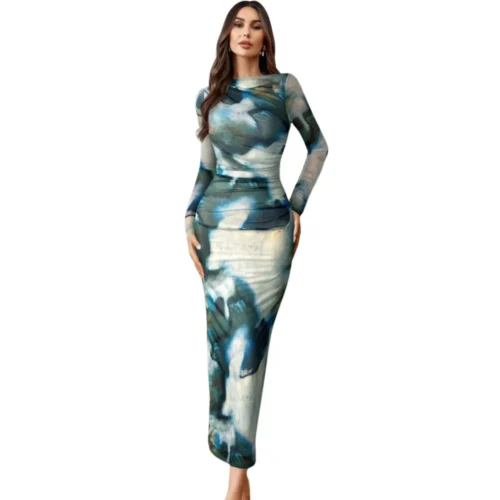 Shein Fitted Elegant Long-sleeve dress