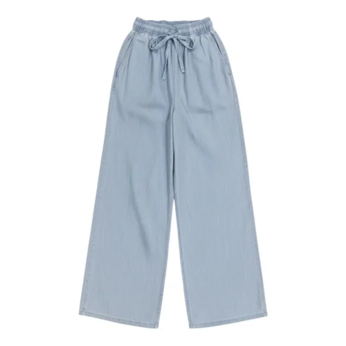 Wide Denim Pockets Pants