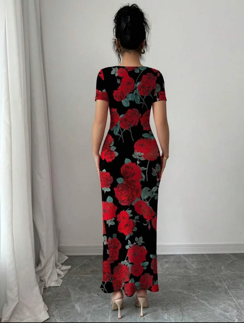 Shein Romantic Floral Fitted Dress - Image 4