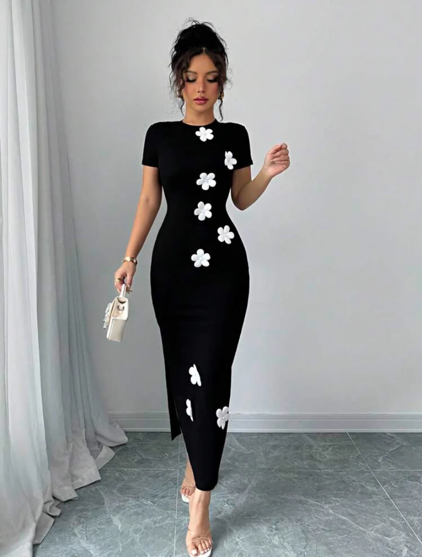 Shein Casual Elegant 3DFlower Dress - Image 3