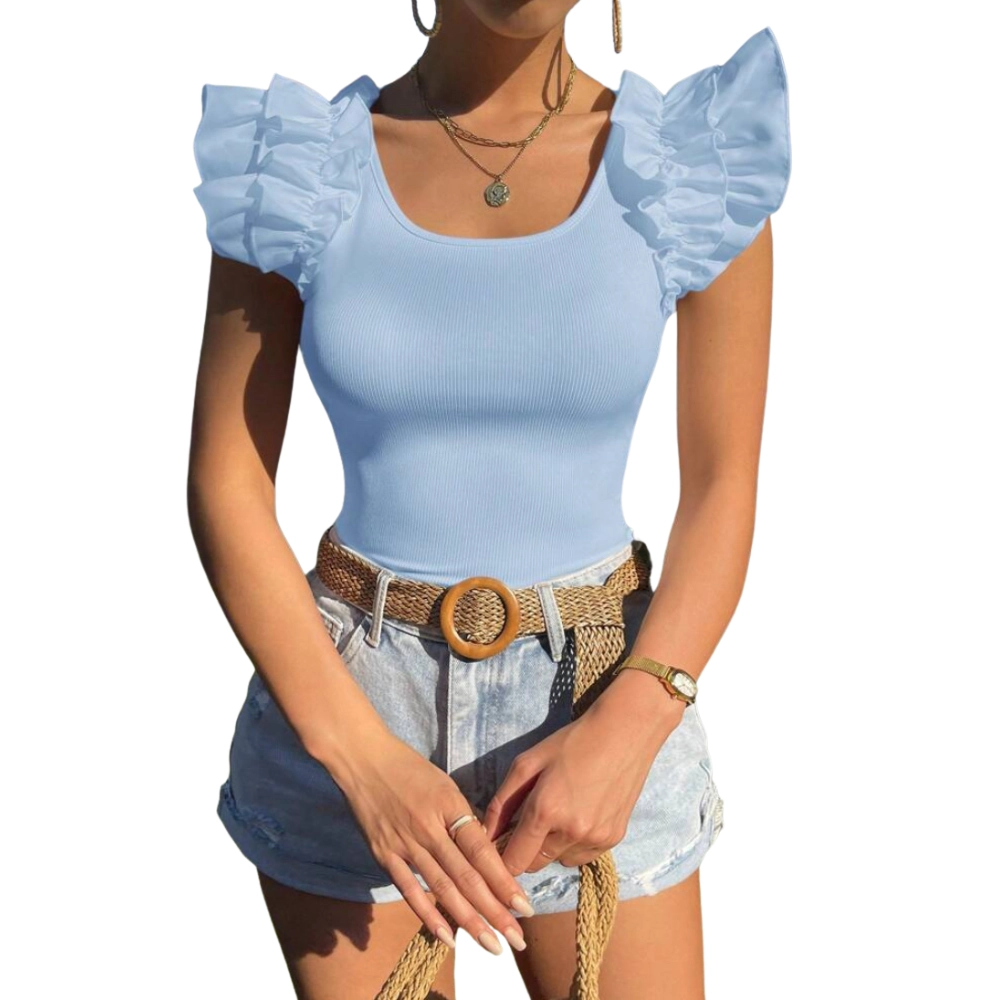 Shein Ruffle Slim-Fit Blouse