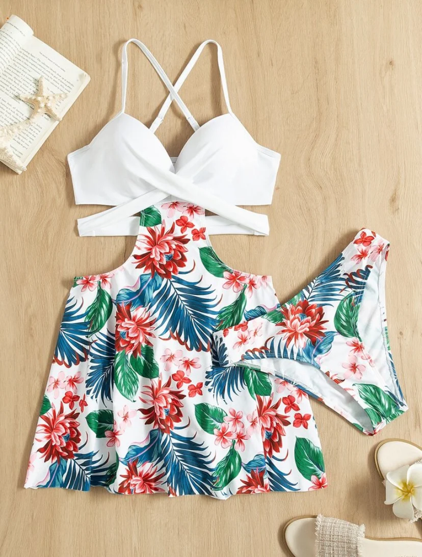 Shein Two-Pieces Tankini Floral Printed Swimwear - Image 4