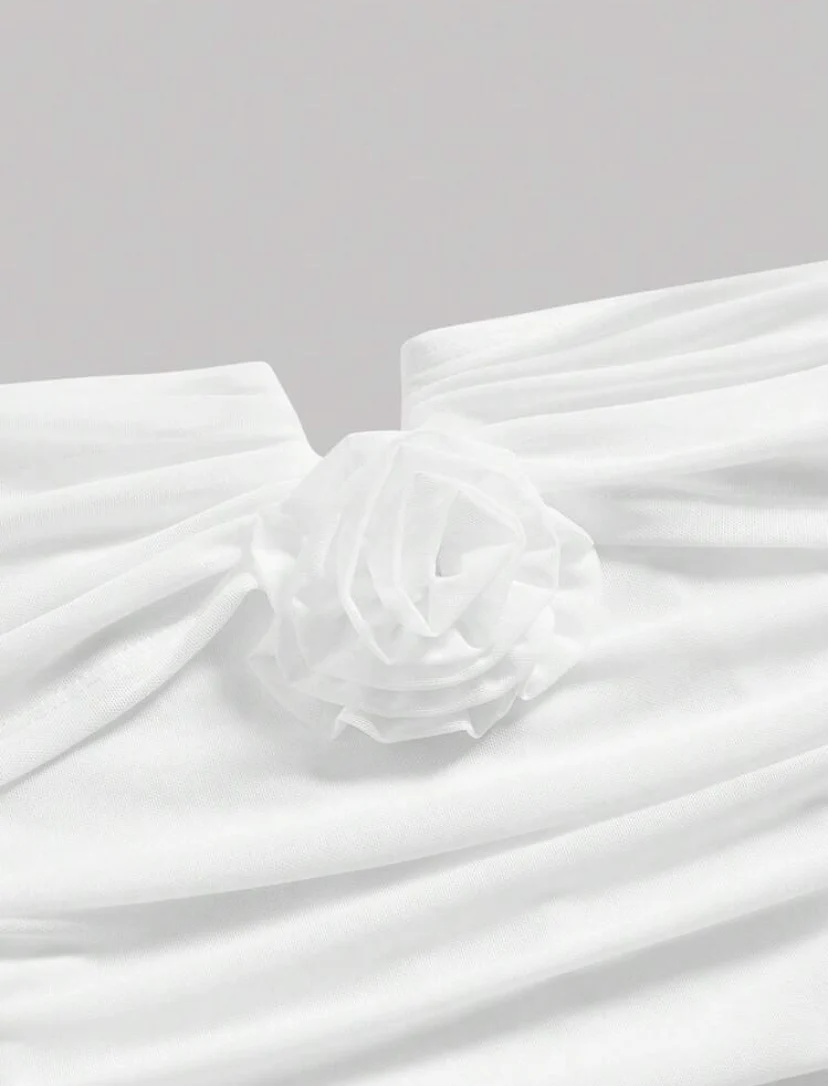 Shein women's white off-shoulder dress - Image 4