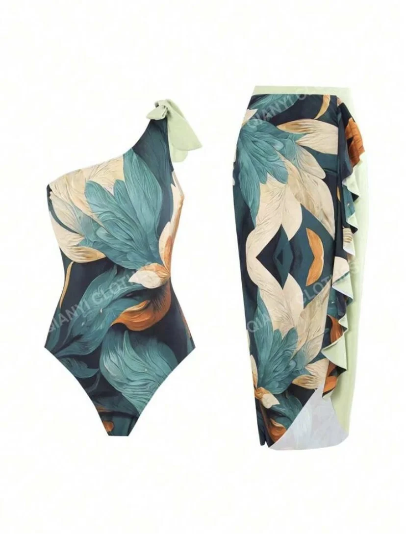 Shein One-Piece Floral Printed Swimwear with Cash - Image 5