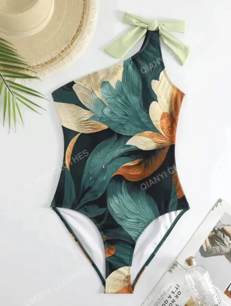 2pieces Floral Printed with Cover-up Swimsuit