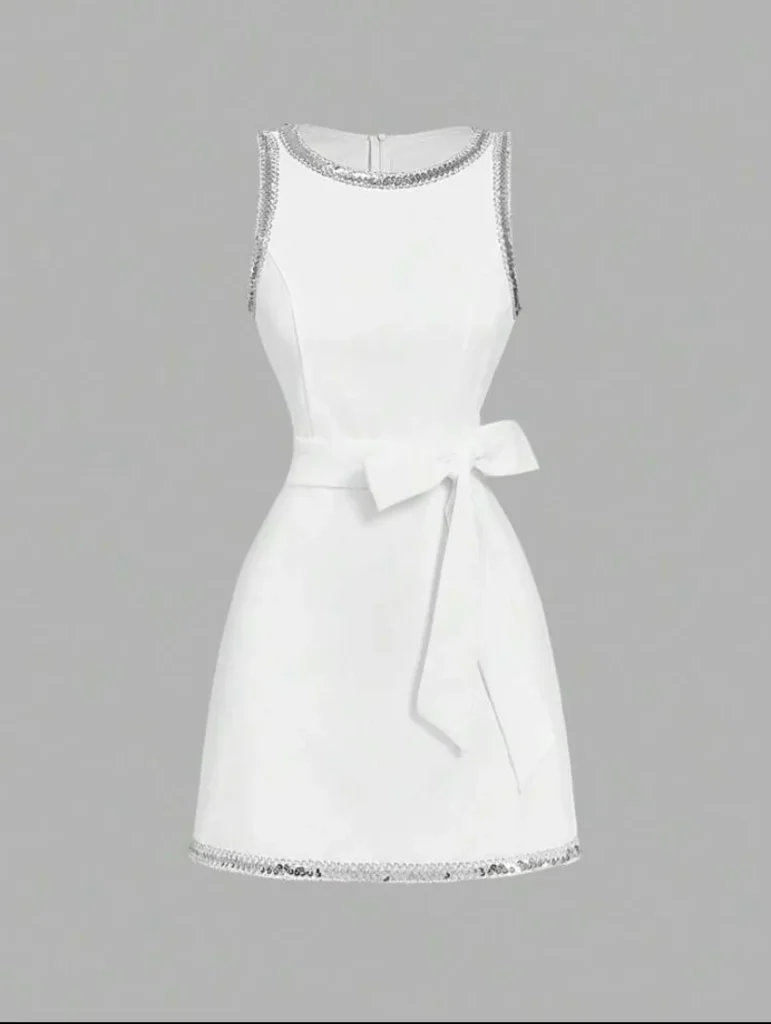Sleeveless Bow Party Mini Dress