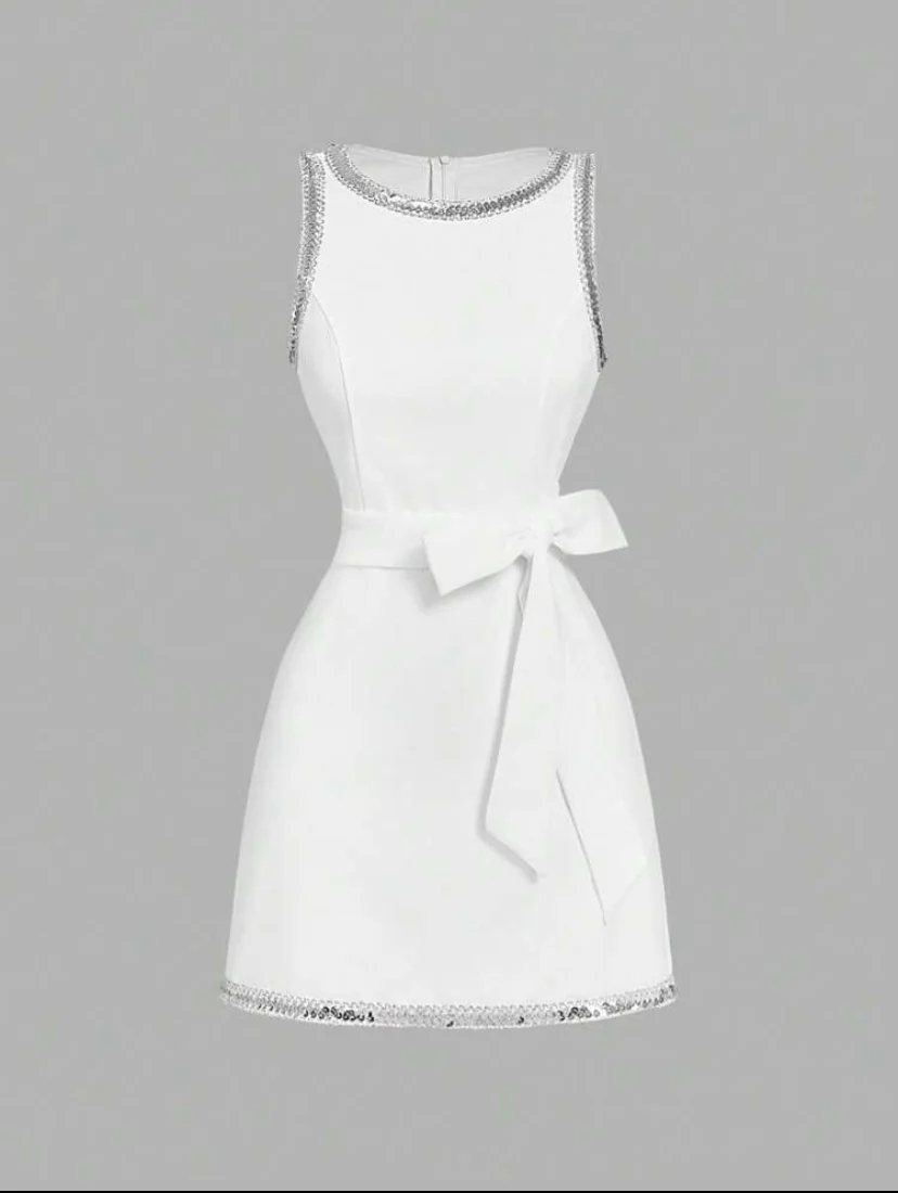 Sleeveless Bow Party Mini Dress
