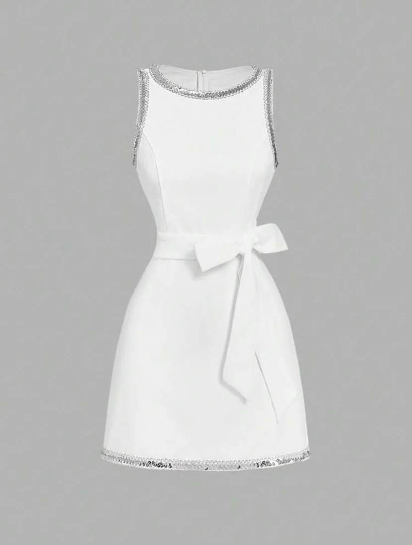 Shein Sleeveless Bow Dress - Image 3