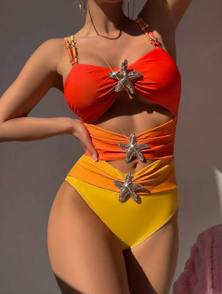 Spaghetti Strap Starfish One-Piece Swimsuit
