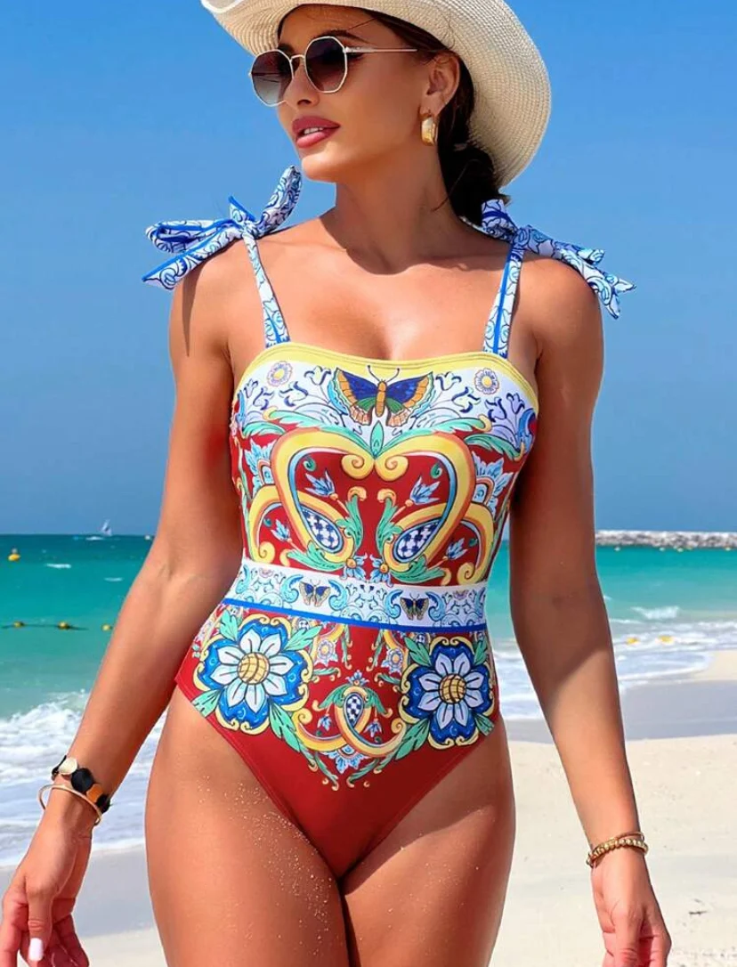 Shein Printed Pattern Onepiece swimwear - Image 3