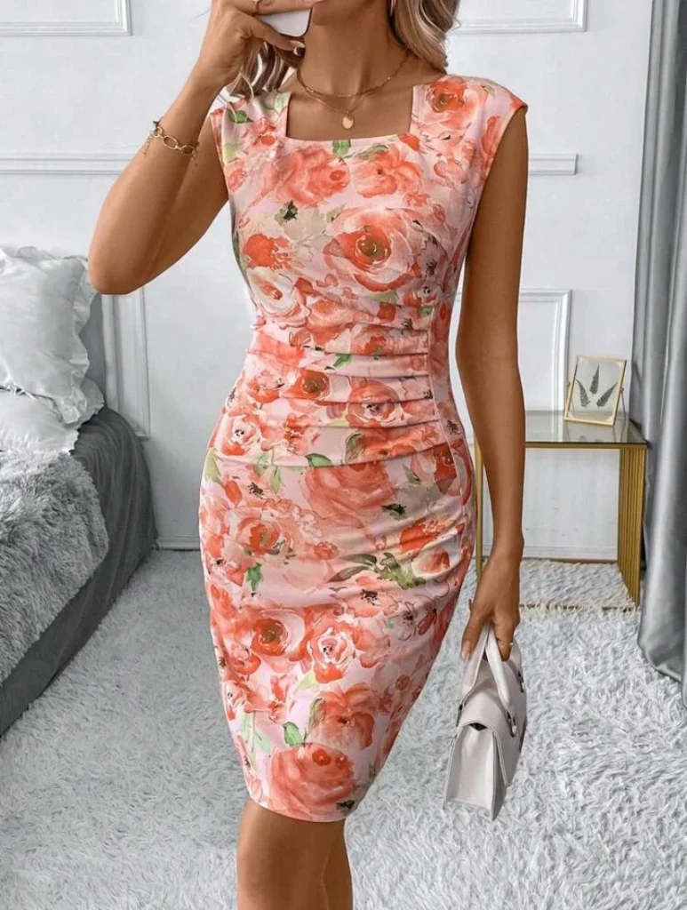 Shein Clasi Square Neck Dress
