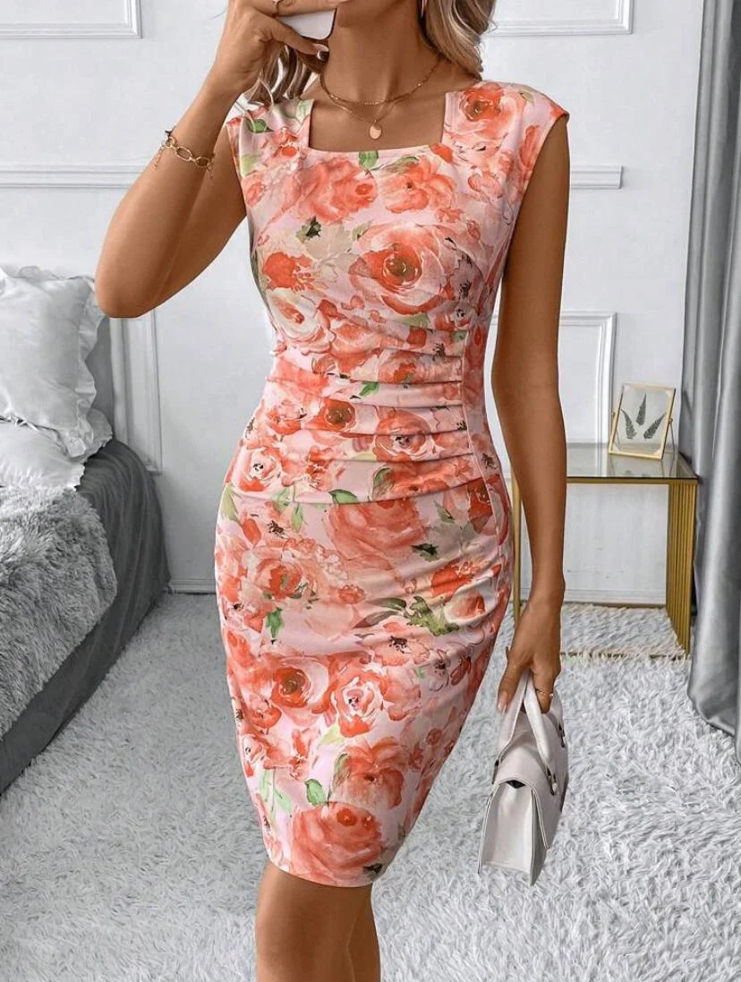 Shein Clasi Square Neck Dress - Image 4