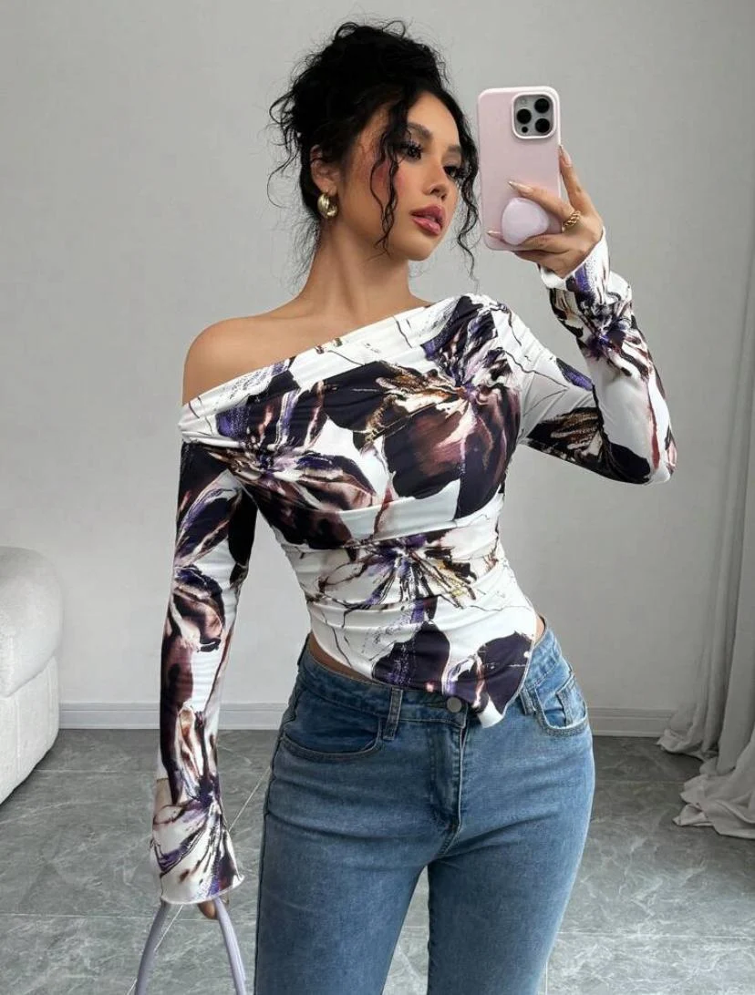 Shein Off-Shoulder Printed Longsleeve - Image 4