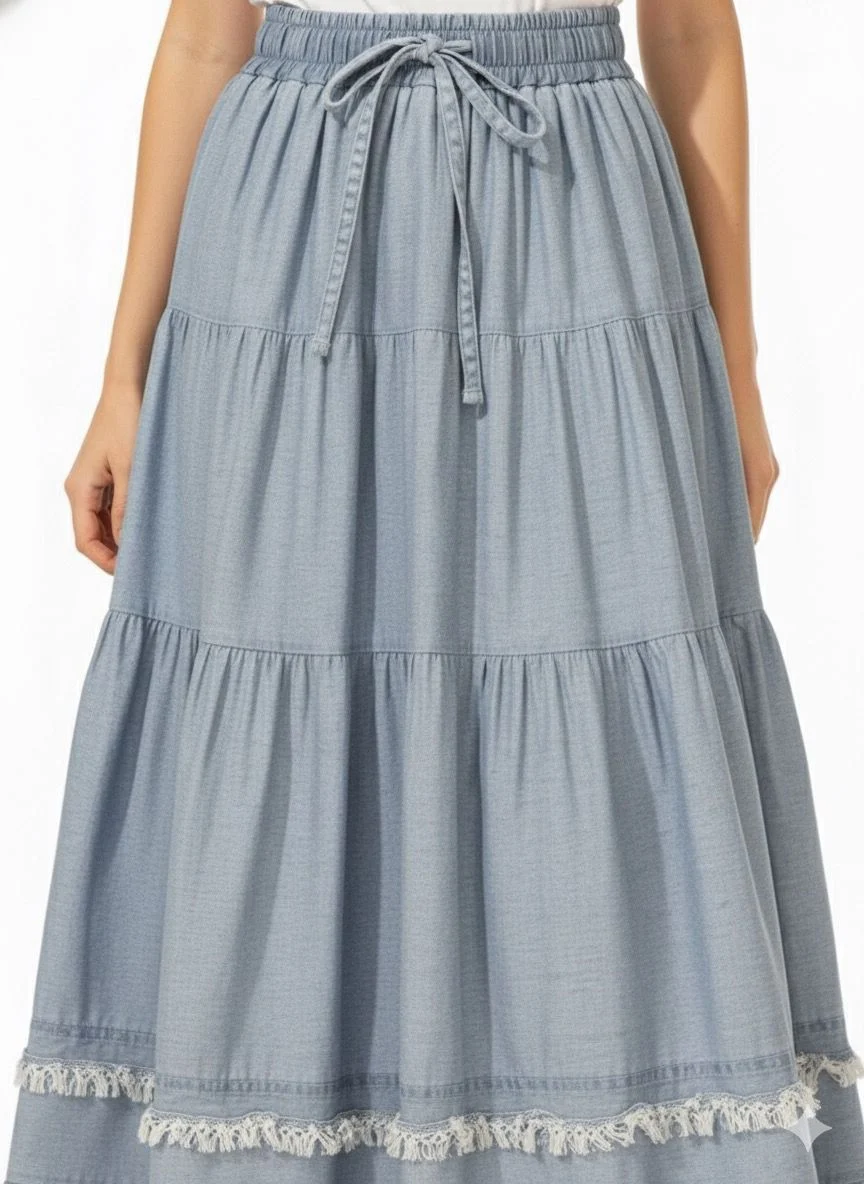 Women's Denim Long-Fit Skirt - Image 3