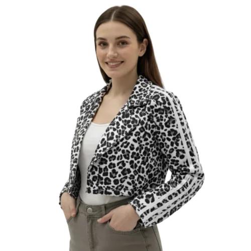Women's Leopard Croped Blazer