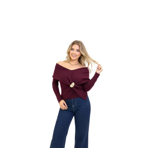 Off-Shoulder Knit Top