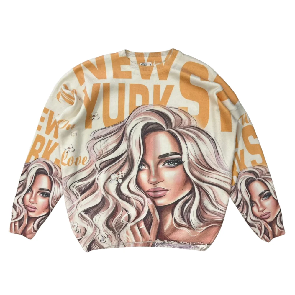 Oversized Printed Sweater - Image 4