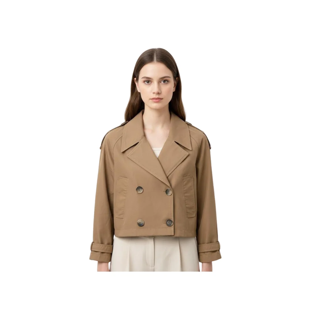 Cropped Trench Jacket - Image 3