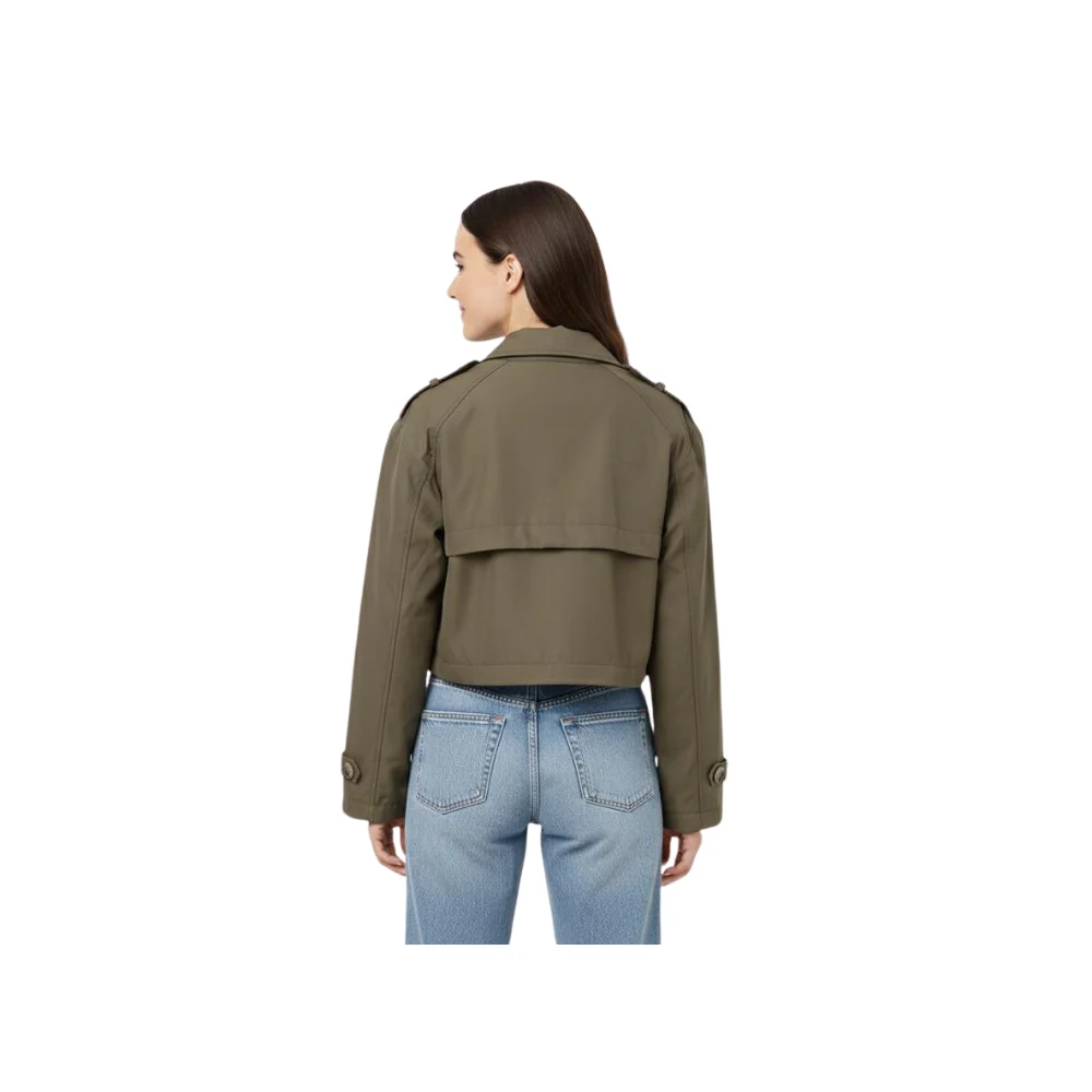 Cropped Trench Jacket - Image 3