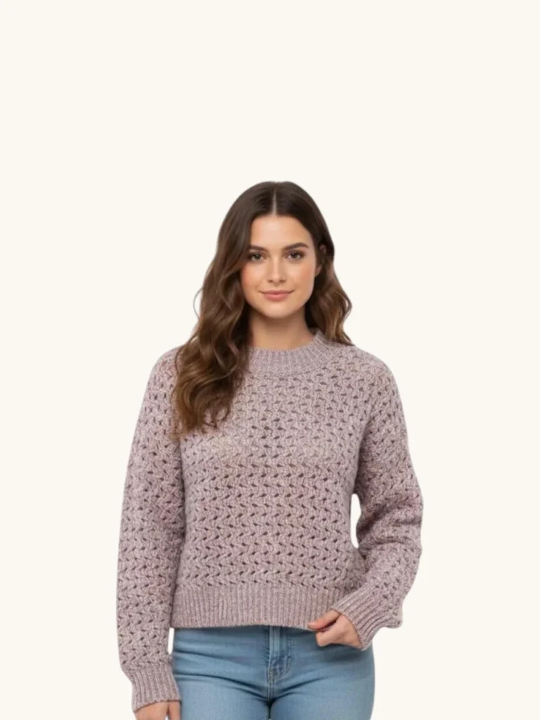 Wool Knit Cropped Sweater