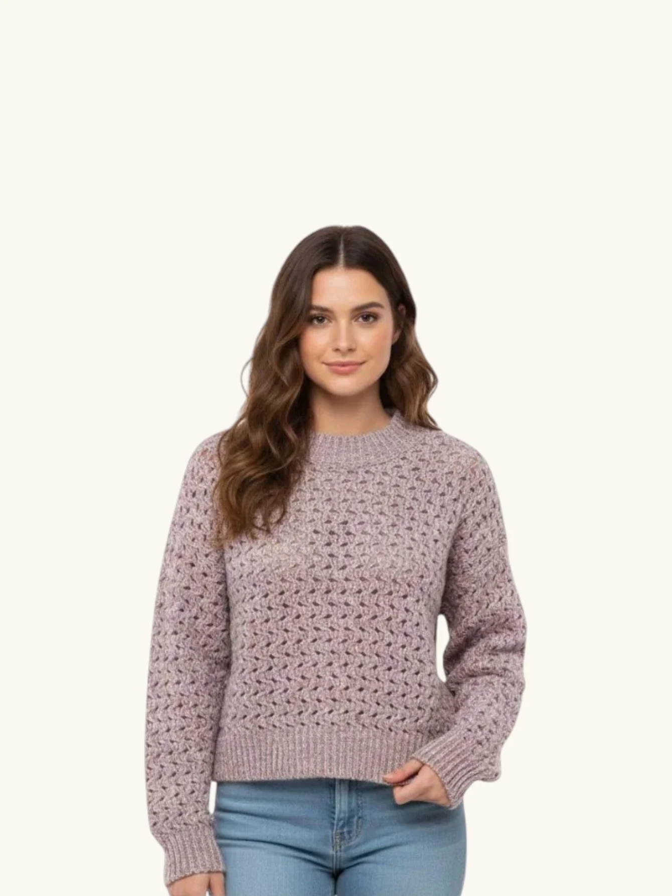 Wool Knit Cropped Sweater