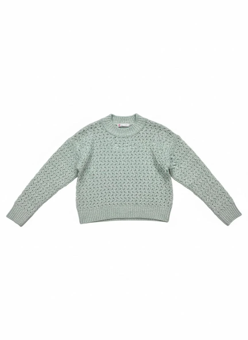 Wool Knit Cropped Sweater - Image 9