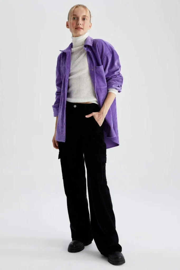 Defacto Velvet Winter Straight Pants