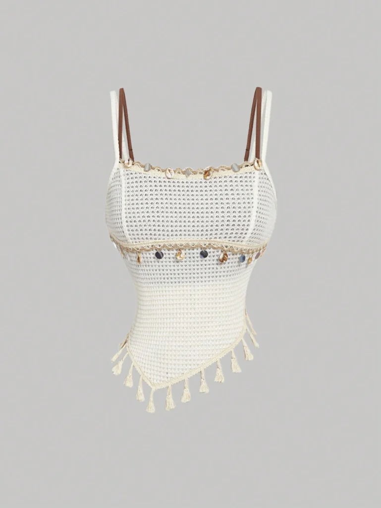 Women's Knitted 2Pcs Crop Top