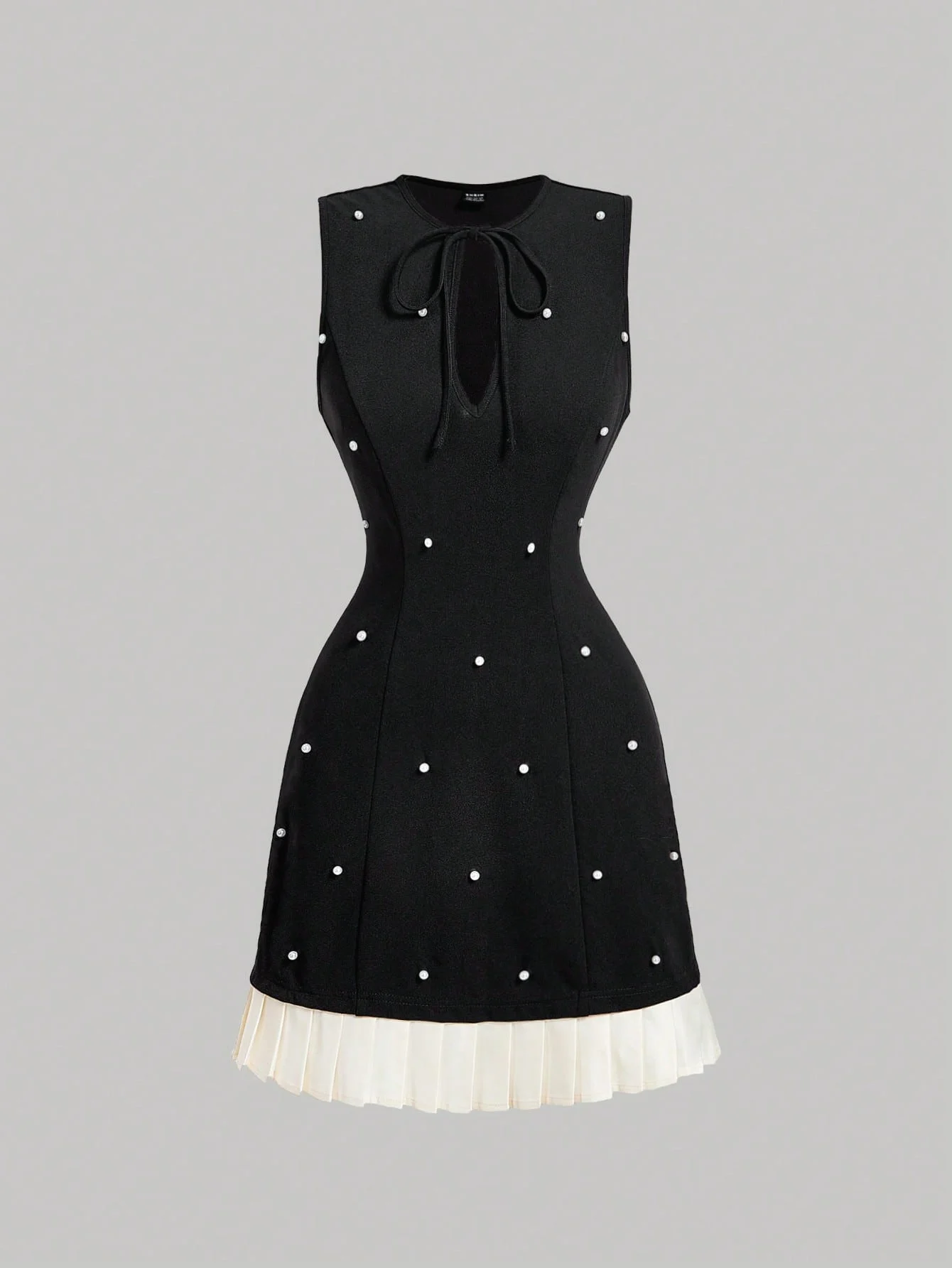 Pearl Round Neck Sleeveless Dress