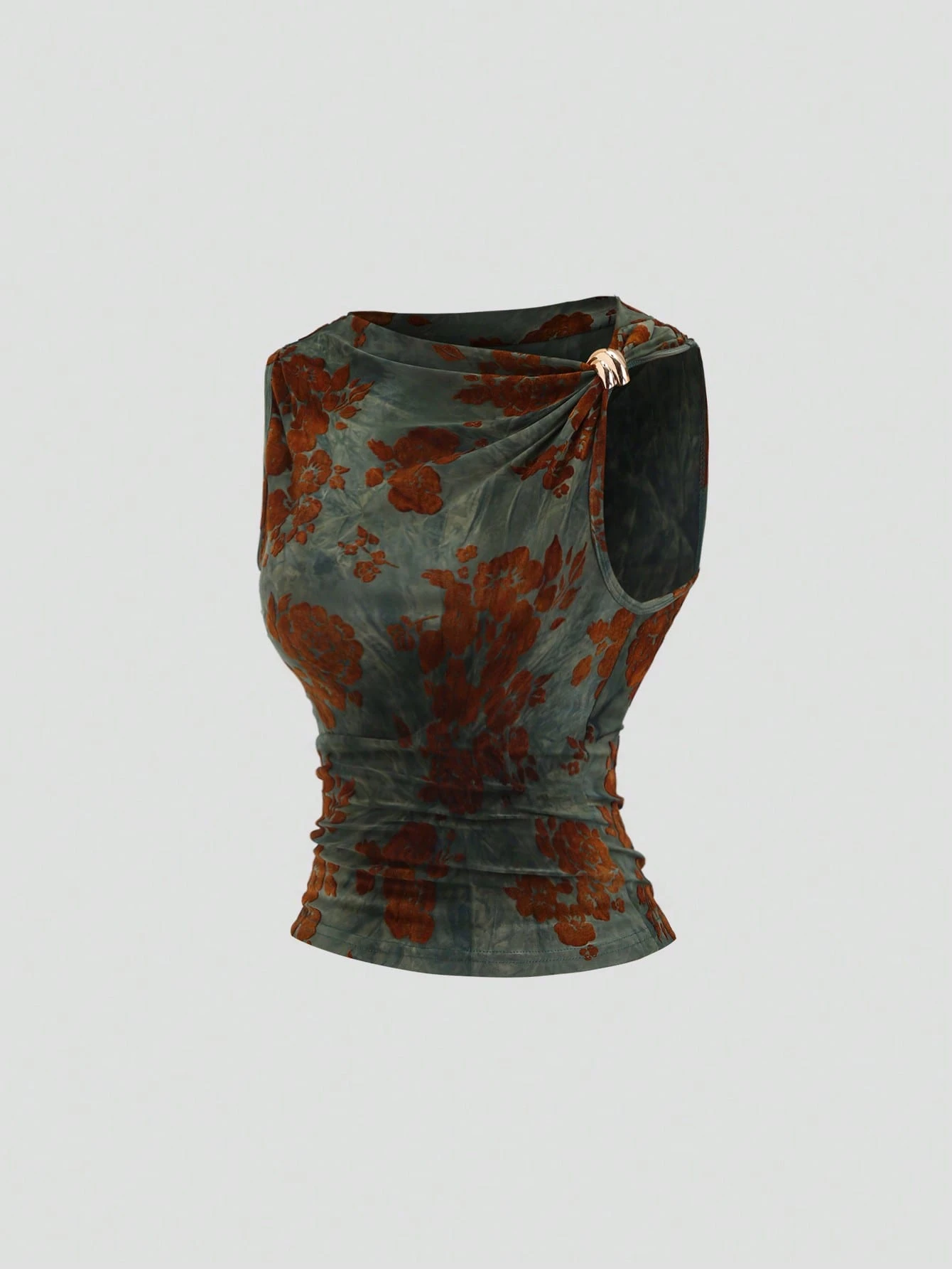 Women's Casual Print Metal Decor Top