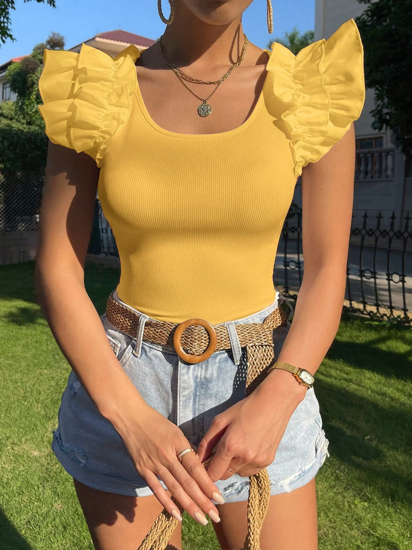 Women Ruffle Slim-Fit Blouse